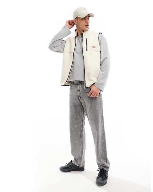 Hunter – drill – fleece-weste in White für Herren