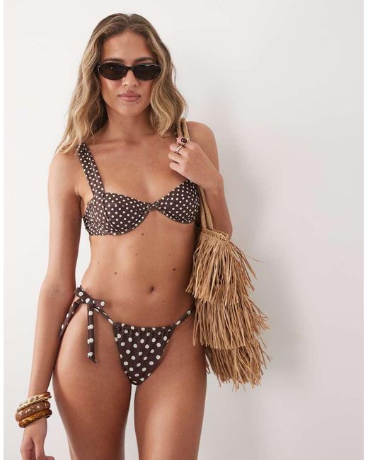 Going Somewhere Green Polka Dot Underwire Bikini Top