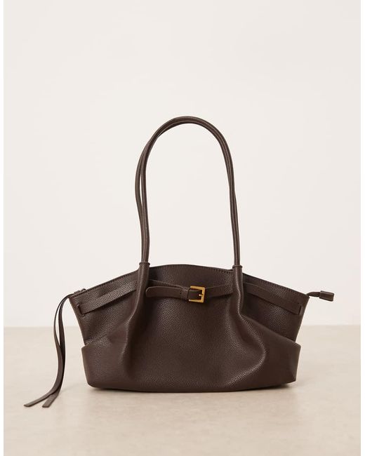 Gina Tricot Natural Small Fold Detail Tote Bag