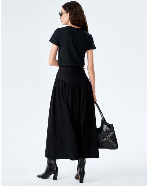 OMNES Black Lucille Midi Skirt