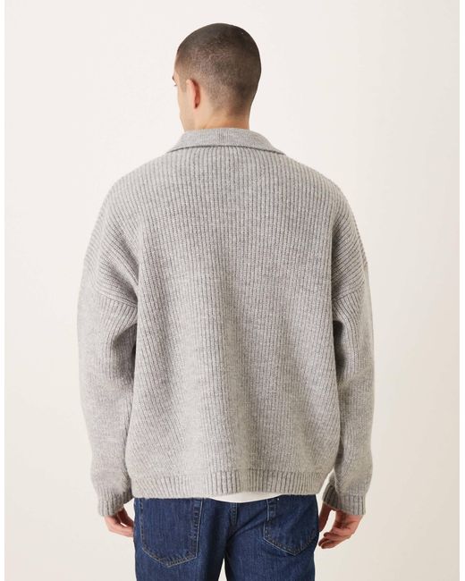 ASOS – kastiger strickpullover in Gray für Herren