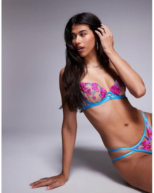 Ann Summers Blue Glistening Non Padded Balcony Bra