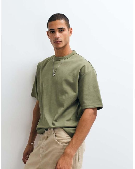 ASOS Green Breathemax Heavyweight Boxy Oversized T-Shirt for men