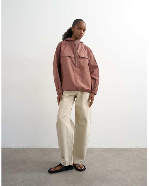 TOPSHOP Brown Co-ord Over The Head Bomber