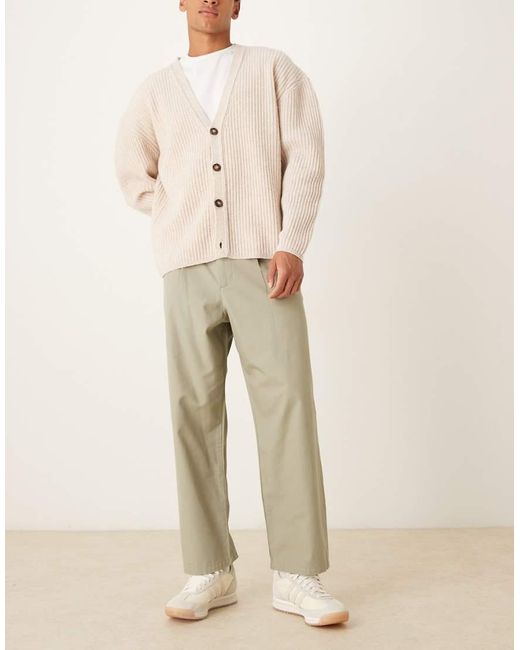 Pantalones De Corte Tapered Holgado Con Pinzas De -Verde ASOS de hombre de color Natural