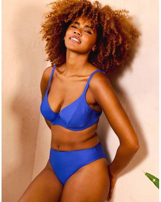 Peek & Beau Blue Cornflower Underwired Plunge Bikini Top