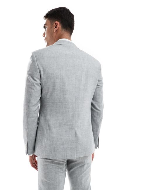 ASOS Wedding – strukturierte skinny-fit-anzugjacke in Gray für Herren
