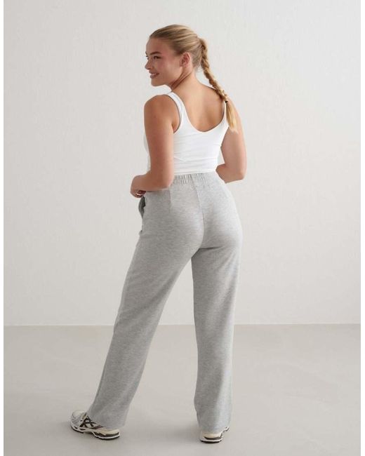 Aim'n Gray Light Melange Comfy Modal Wide Pants