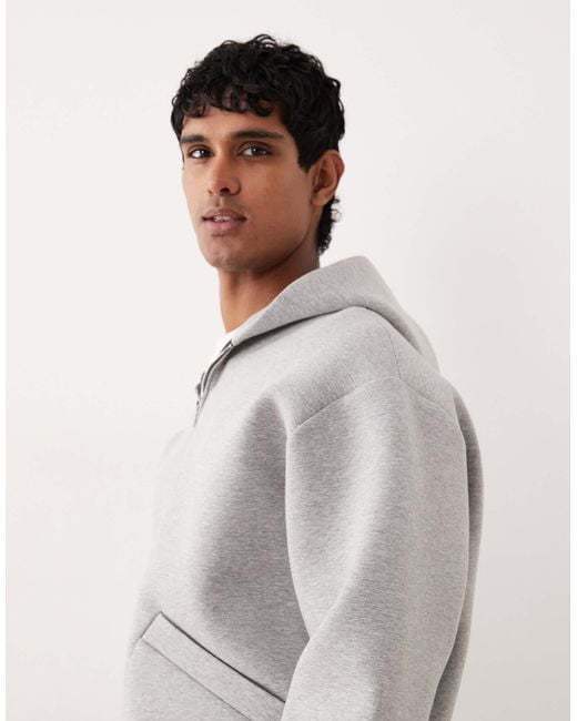 ARKET Gray Pure Cotton Zip Up Hoodie for men