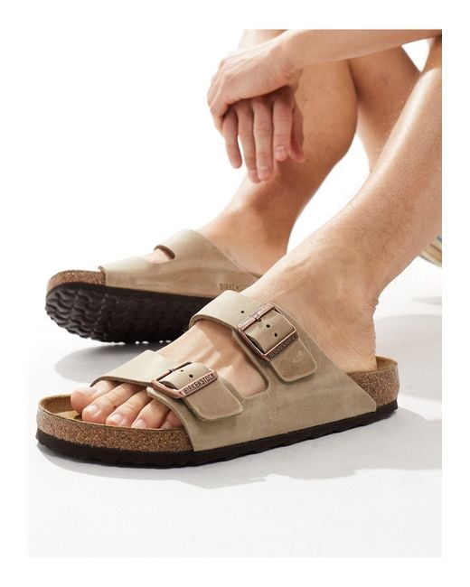 Arizona - sandales en cuir effet huilé - tabac Birkenstock pour homme en coloris Brown