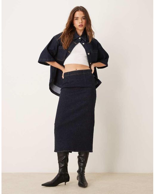 Falda De Tubo Vaquera Añil De ASOS de color Blue