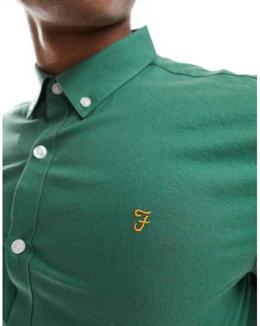 Farah Green Brewer Slim Fit Shirt for men