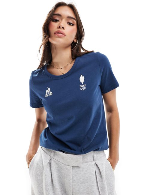 T-shirt della squadra francia 2024 di Le Coq Sportif in Blue