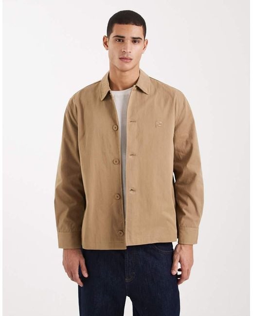 Parlez Natural Button Through Logo Short Trench Jacket for men