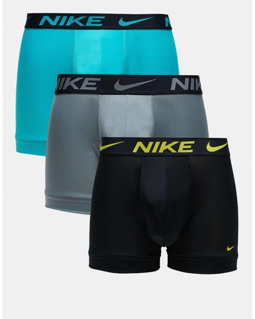 Nike – dri-fit essential – 3er-pack unterhosen aus mikrofaser in Blue für Herren