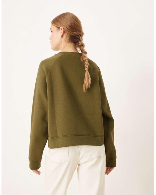ASOS Natural Oversized Brushback Sweatshirt With Raglan Detail