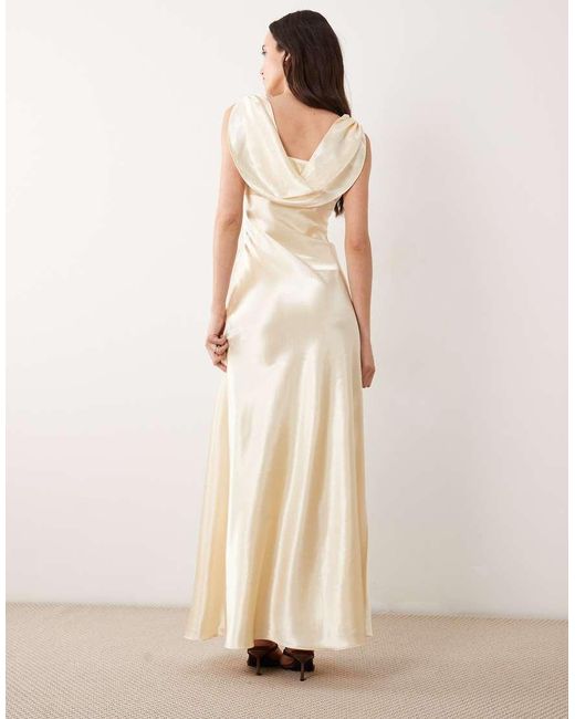 True Decadence Natural Cowl-Back Maxi Dress