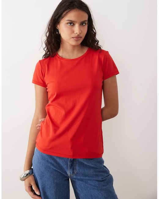 ARKET Red Snow Stretch Slim T-shirt