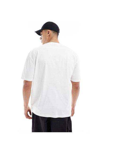 T-shirt bianca oversize con scritta sul petto di ASOS in White da Uomo