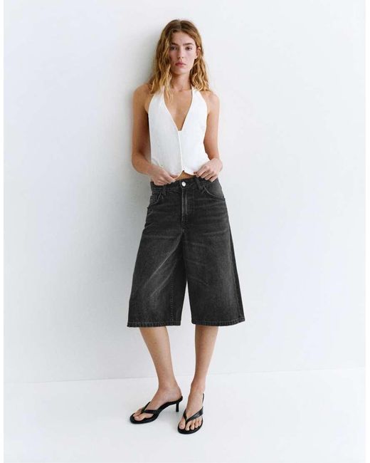 Pull&Bear Black Low-rise Jorts