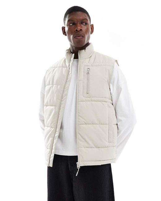 Only & Sons White Padded Technical Gilet for men