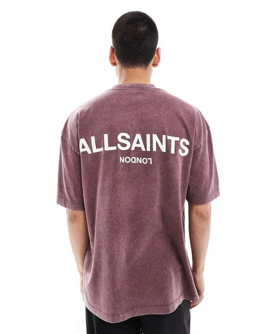 AllSaints Purple Underground Oversized T-shirt for men