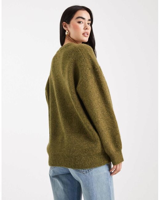 ASOS Green Oversized Crew Neck Cocoon Jumper