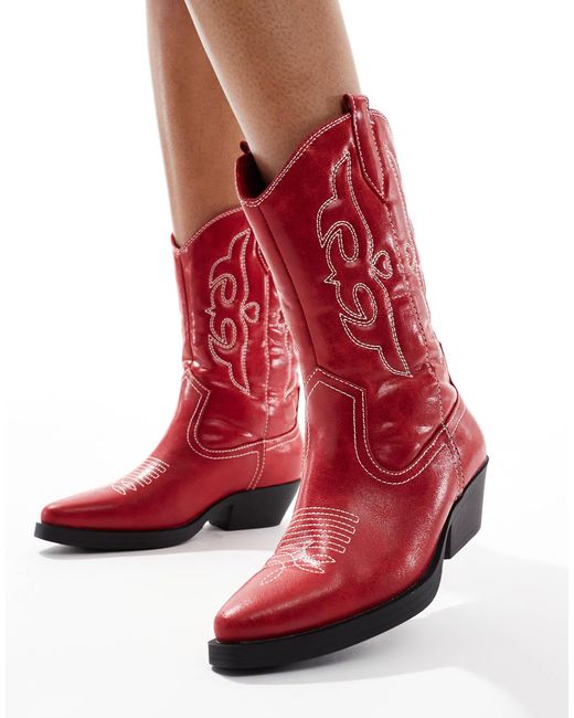ONLY Red Heeled Western Boot