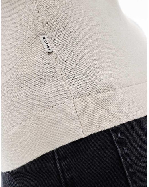 Only & Sons White Short Sleeve Knit T-shirt for men
