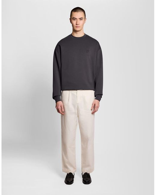 Lyle & Scott Blue Mid Layers Relaxed Interlock Crew Neck Sweatshirt for men