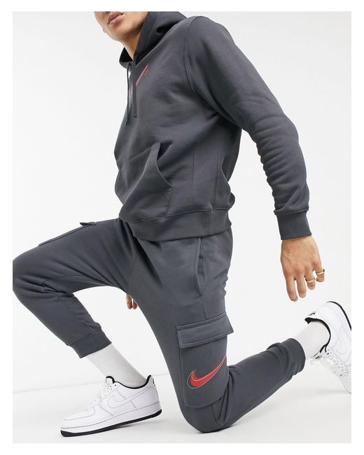 Nike Gray Court Cargo Trackies for men