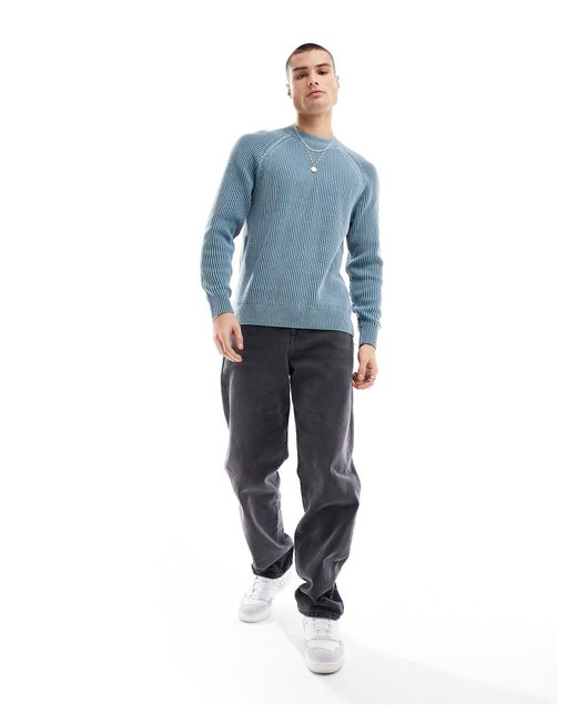 Abercrombie & Fitch Blue Heavyweight Crew Neck Knit Jumper for men