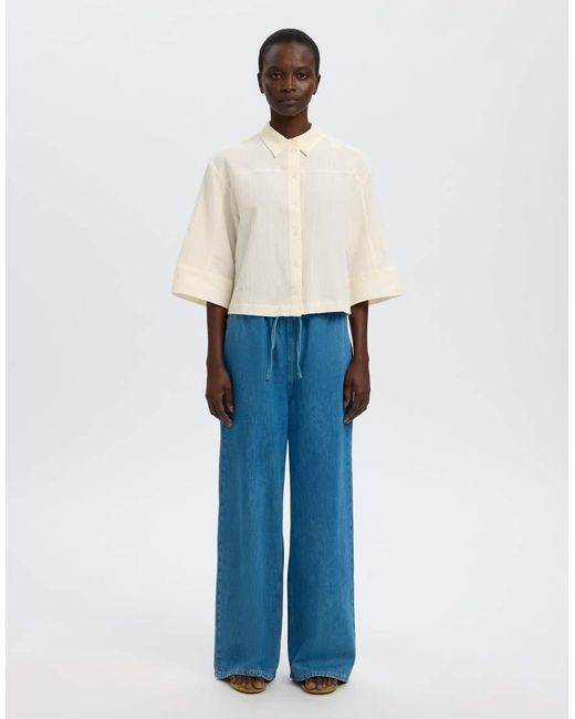 SELECTED White 3/4 Sleeved Shirt