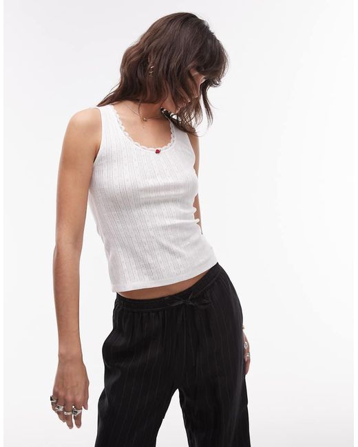 Tommy Hilfiger White Pointelle Vest