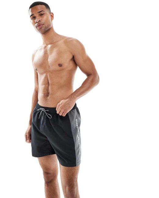 Barbour Black Logo Swimshorts for men