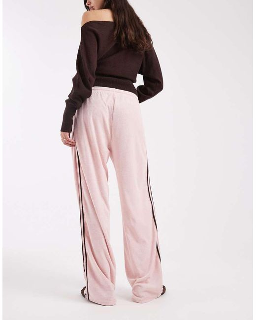 Adidas Originals Pink Terry Towel Firebird Pants