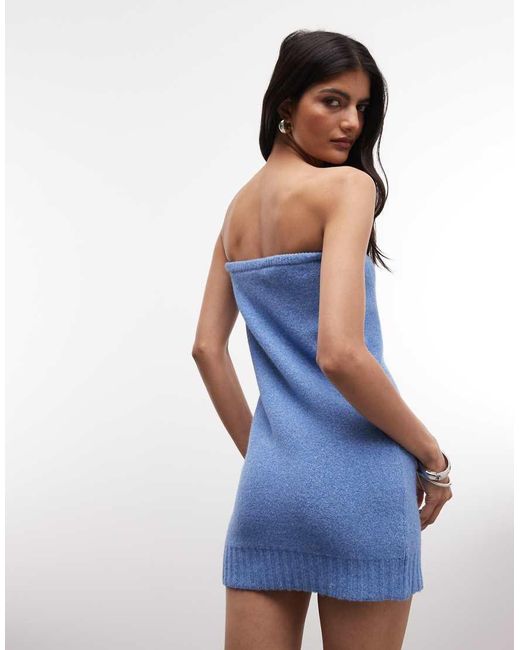 Susmie's Blue Mint Button Down Bandeau Mini Dress