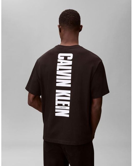 Calvin Klein Black Vertical Logo Graphic T-shirt for men