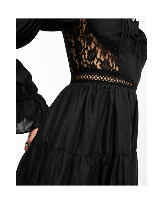 Miss Selfridge satin wide strap corset top in black