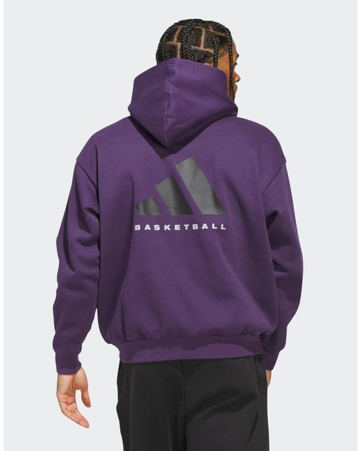 Adidas Originals Purple – basketball – kapuzenpullover aus fleece