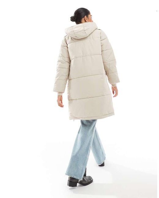Object White Longline Hooded Puffer Jacket