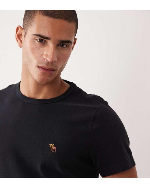 Abercrombie & Fitch Black Essential Icon Logo T-shirt for men