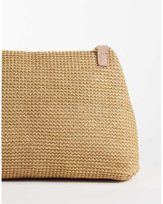ASOS Natural Straw Clutch Bag With Resin Strap