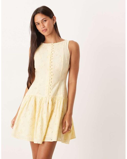 Nobody's Child Natural Claudia Tailored Drop Waist Mini Dress