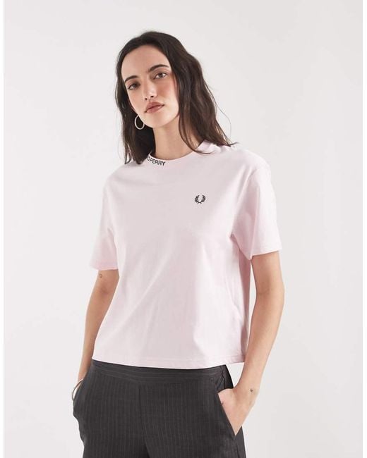 Fred Perry White Embroidered Logo T-Shirt