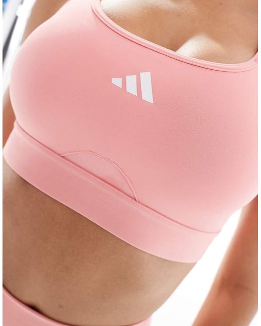 Adidas Originals Pink Techfit Medium-Support Sports Bra