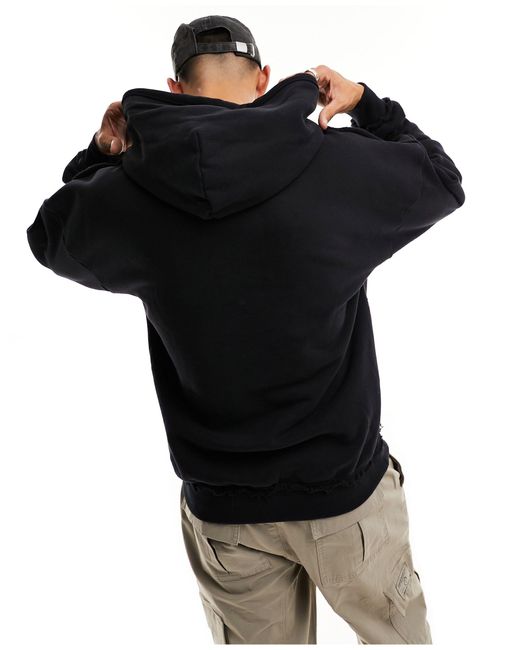 Sudadera negra sin cierres con capucha y estampado del logo Sean John de hombre de color Black