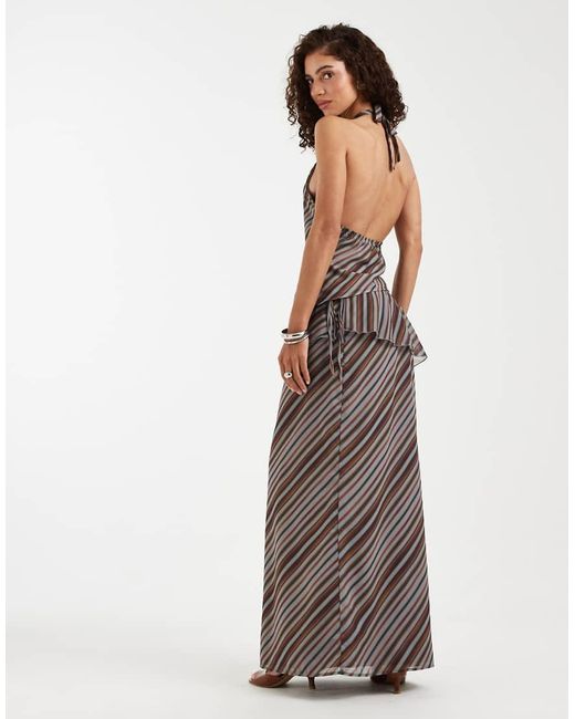 Motel Multicolor Zelvia Stripe Maxi Skirt