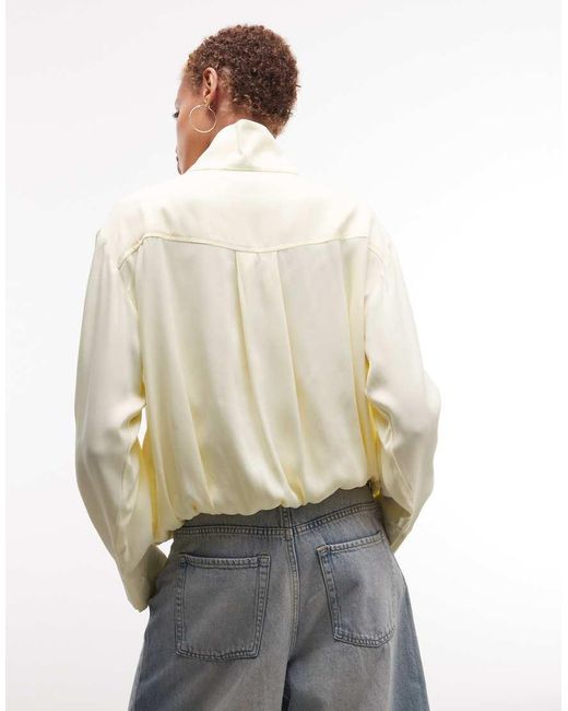 ASOS Natural Satin Bomber Jacket