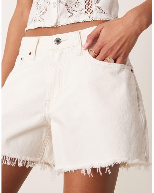 Abercrombie & Fitch White – weite shorts